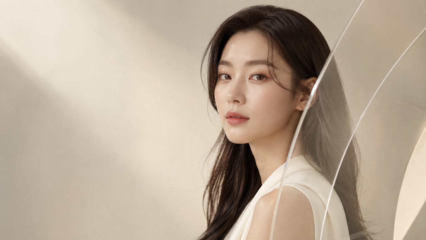 광대축소술 후 얼굴 윤곽의 변화와 조화를 상징적으로 표현한 프리미엄 메디컬 뷰티 에디토리얼 이미지