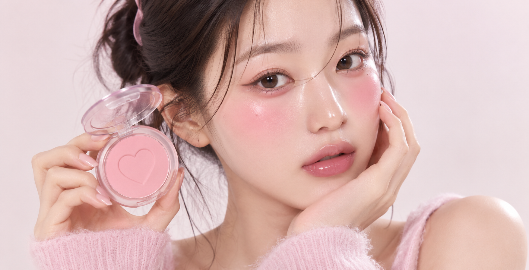 볼 모공이 도드라져 보이는 원인을 표현한 자연광 뷰티 에디토리얼 이미지